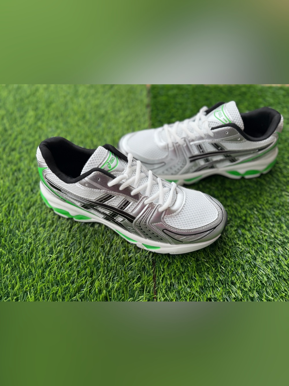 Size 9 Men’s And 10.5 Women’s - Asics Gel Kayano 14White, Silver & Green